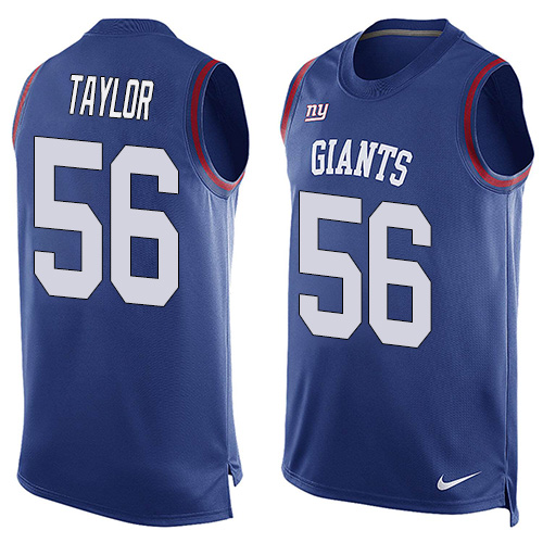 Men's Limited Lawrence Taylor Nike Jersey Royal Blue - #56 Player Name & Number Tank Top NFL New York Giants